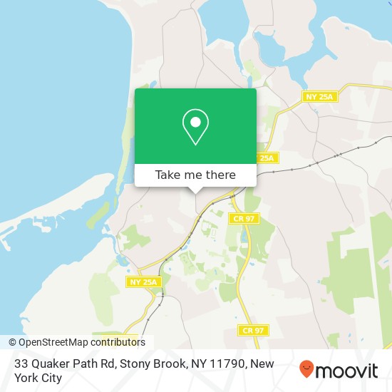 Mapa de 33 Quaker Path Rd, Stony Brook, NY 11790