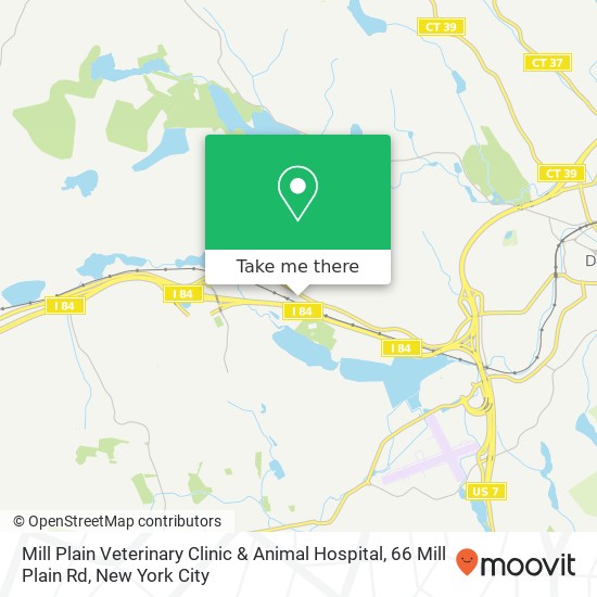 Mill Plain Veterinary Clinic & Animal Hospital, 66 Mill Plain Rd map