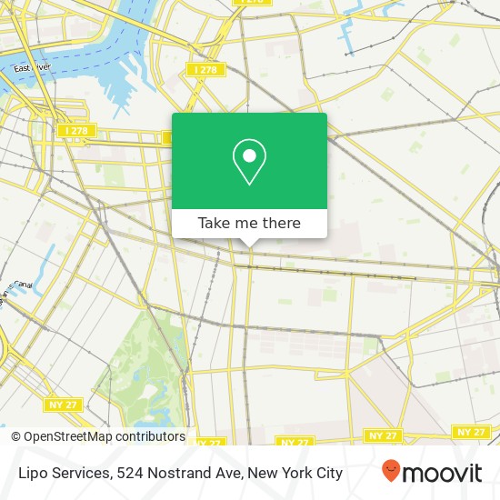 Mapa de Lipo Services, 524 Nostrand Ave