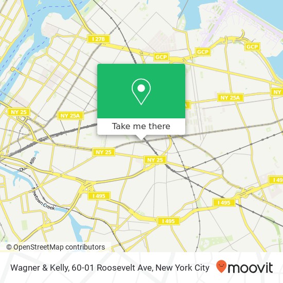 Mapa de Wagner & Kelly, 60-01 Roosevelt Ave