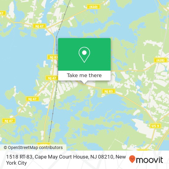 Mapa de 1518 RT-83, Cape May Court House, NJ 08210