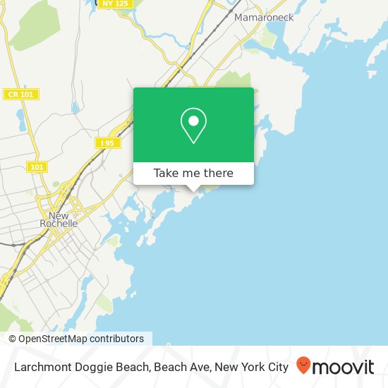 Mapa de Larchmont Doggie Beach, Beach Ave