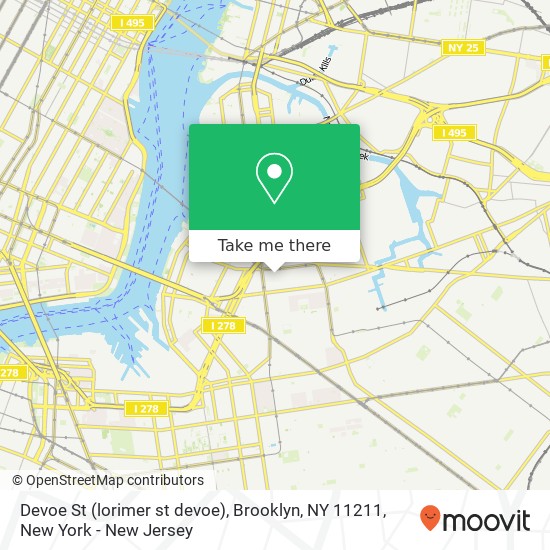 Mapa de Devoe St (lorimer st devoe), Brooklyn, NY 11211
