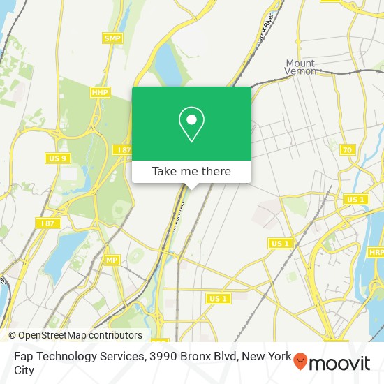 Mapa de Fap Technology Services, 3990 Bronx Blvd