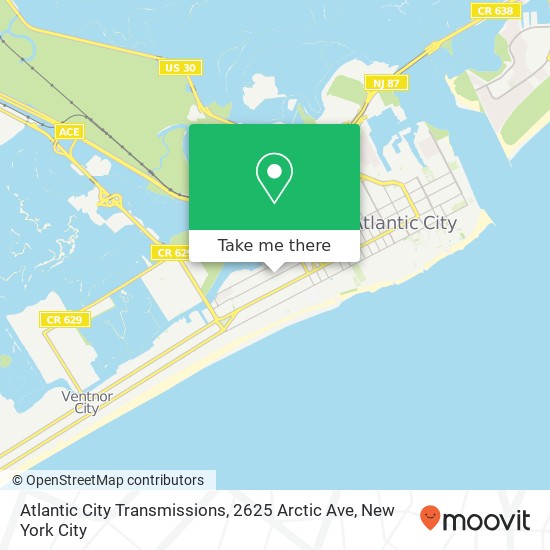 Mapa de Atlantic City Transmissions, 2625 Arctic Ave