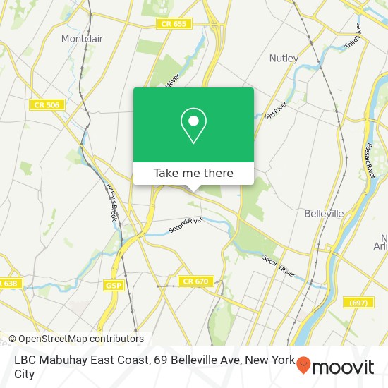 Mapa de LBC Mabuhay East Coast, 69 Belleville Ave
