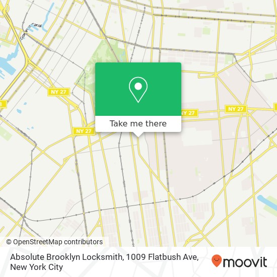 Mapa de Absolute Brooklyn Locksmith, 1009 Flatbush Ave