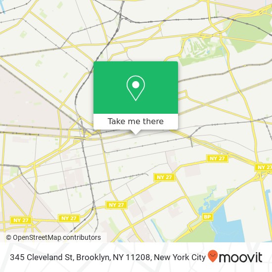 Mapa de 345 Cleveland St, Brooklyn, NY 11208