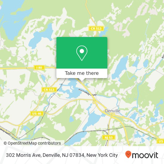 Mapa de 302 Morris Ave, Denville, NJ 07834