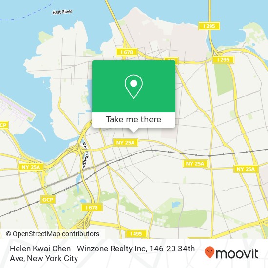 Mapa de Helen Kwai Chen - Winzone Realty Inc, 146-20 34th Ave