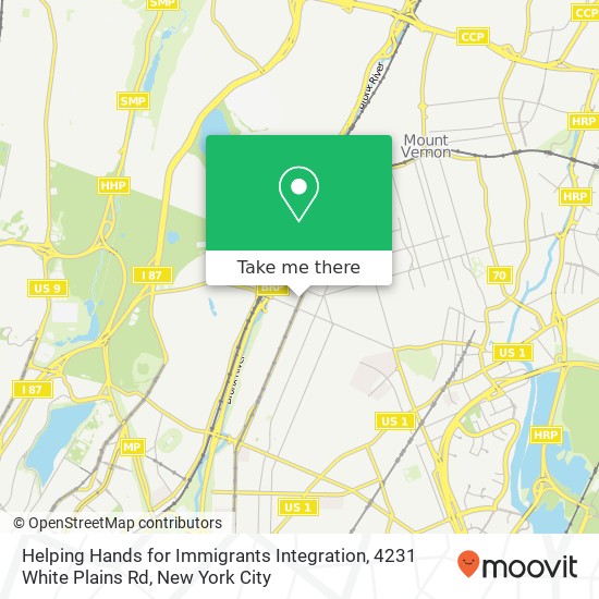 Mapa de Helping Hands for Immigrants Integration, 4231 White Plains Rd