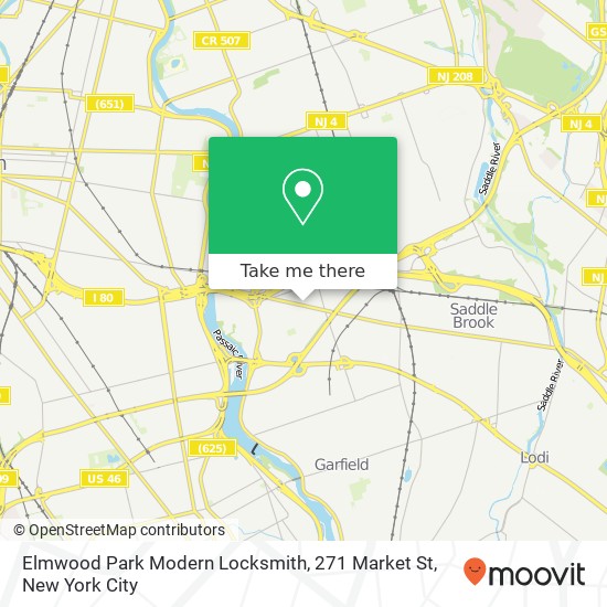 Mapa de Elmwood Park Modern Locksmith, 271 Market St