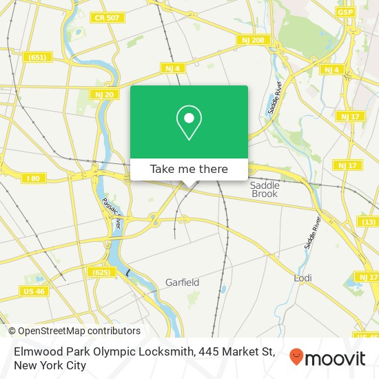 Mapa de Elmwood Park Olympic Locksmith, 445 Market St