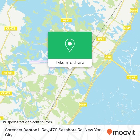 Mapa de Sprencer Denton L Rev, 470 Seashore Rd