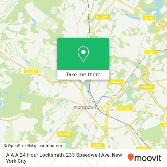 A A A 24 Hour Locksmith, 233 Speedwell Ave map