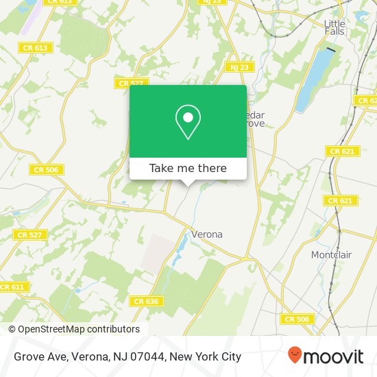 Mapa de Grove Ave, Verona, NJ 07044