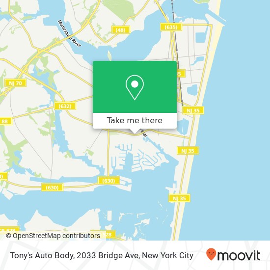 Mapa de Tony's Auto Body, 2033 Bridge Ave