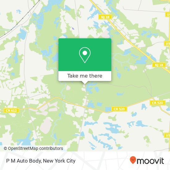 P M Auto Body, 1706 Englishtown Rd map