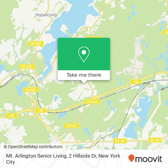 Mapa de Mt. Arlington Senior Living, 2 Hillside Dr