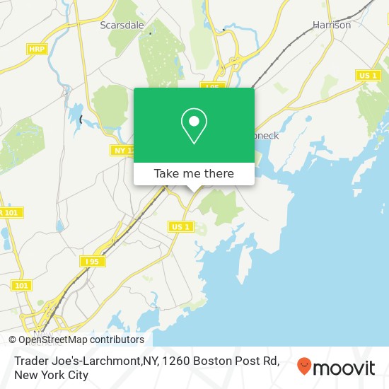 Mapa de Trader Joe's-Larchmont,NY, 1260 Boston Post Rd