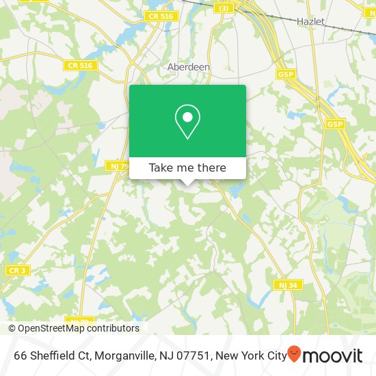 Mapa de 66 Sheffield Ct, Morganville, NJ 07751