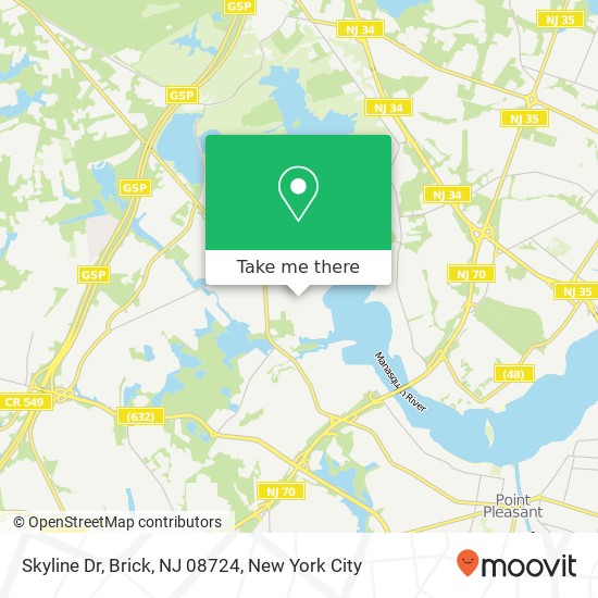 Mapa de Skyline Dr, Brick, NJ 08724