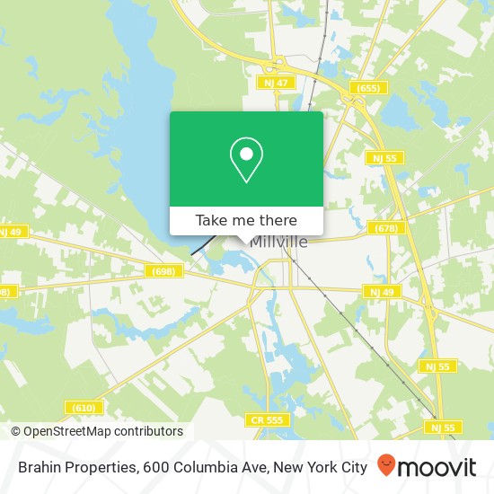 Mapa de Brahin Properties, 600 Columbia Ave