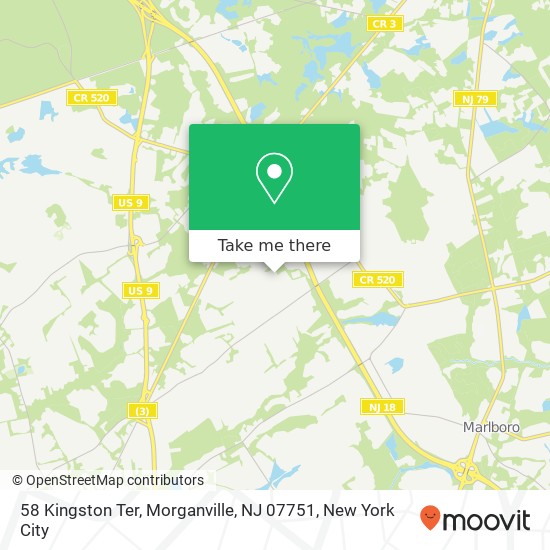 Mapa de 58 Kingston Ter, Morganville, NJ 07751