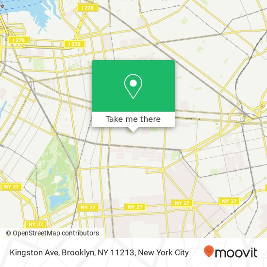 Mapa de Kingston Ave, Brooklyn, NY 11213