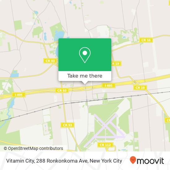 Mapa de Vitamin City, 288 Ronkonkoma Ave