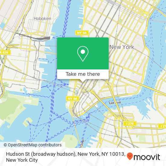 Hudson St (broadway hudson), New York, NY 10013 map