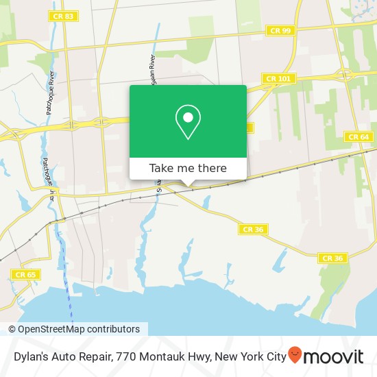 Dylan's Auto Repair, 770 Montauk Hwy map