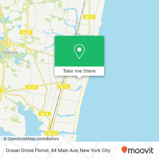 Mapa de Ocean Grove Florist, 44 Main Ave