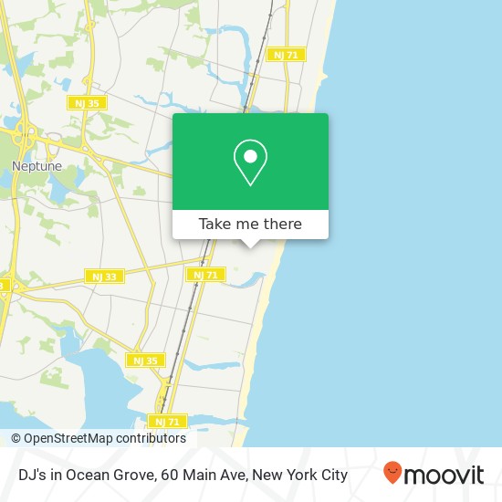 DJ's in Ocean Grove, 60 Main Ave map