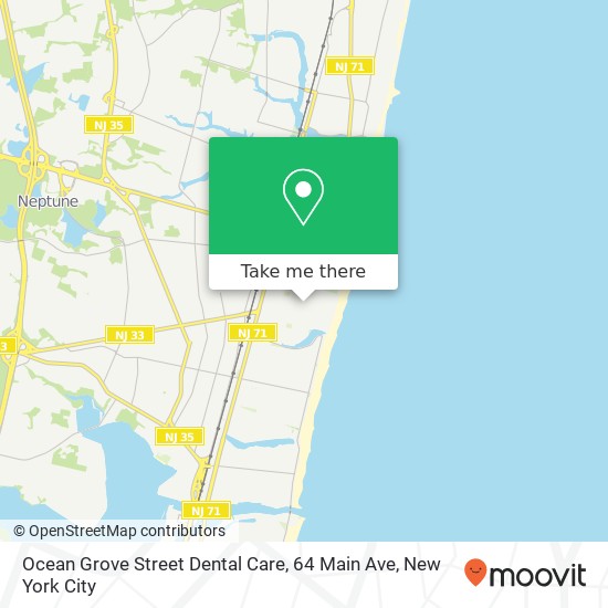 Ocean Grove Street Dental Care, 64 Main Ave map