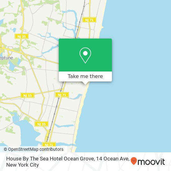 Mapa de House By The Sea Hotel Ocean Grove, 14 Ocean Ave