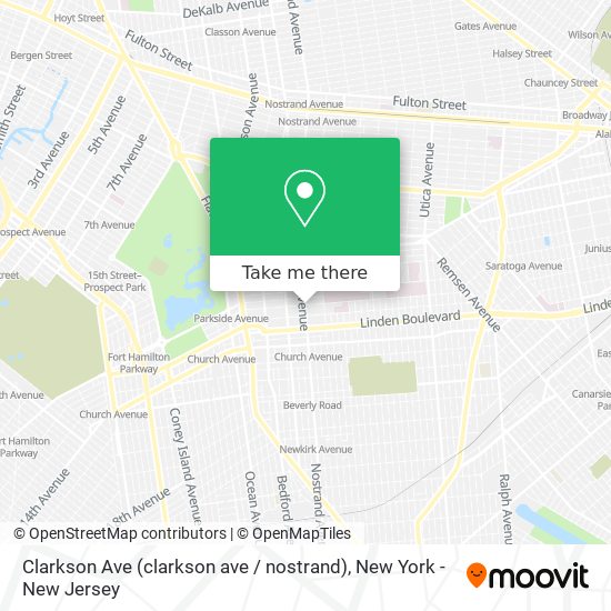 Mapa de Clarkson Ave (clarkson ave / nostrand)