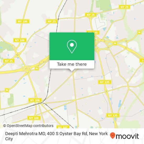 Mapa de Deepti Mehrotra MD, 400 S Oyster Bay Rd