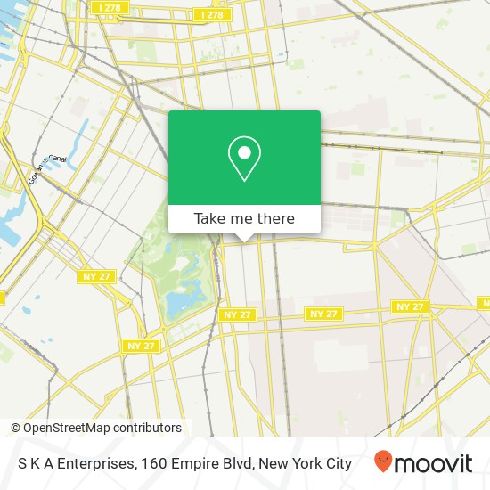 Mapa de S K A Enterprises, 160 Empire Blvd