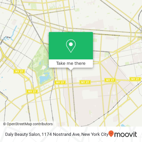 Mapa de Daly Beauty Salon, 1174 Nostrand Ave