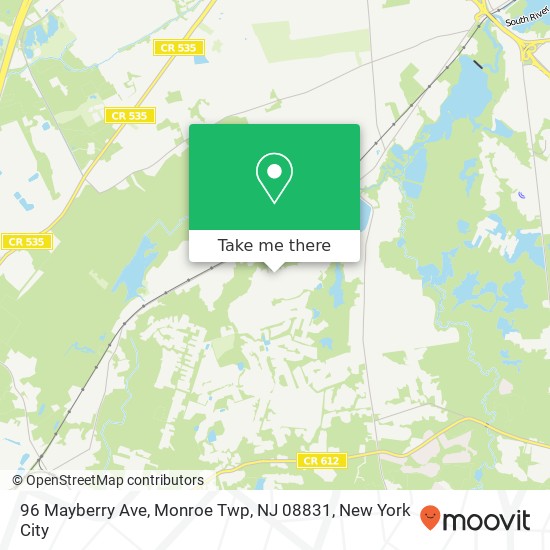 Mapa de 96 Mayberry Ave, Monroe Twp, NJ 08831