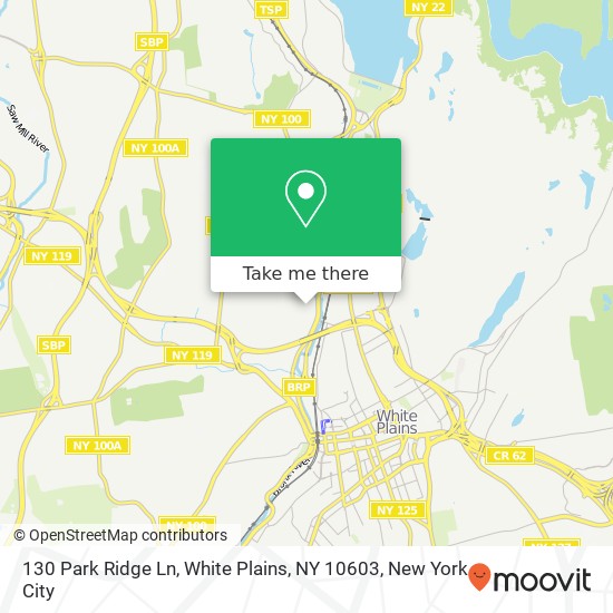Mapa de 130 Park Ridge Ln, White Plains, NY 10603