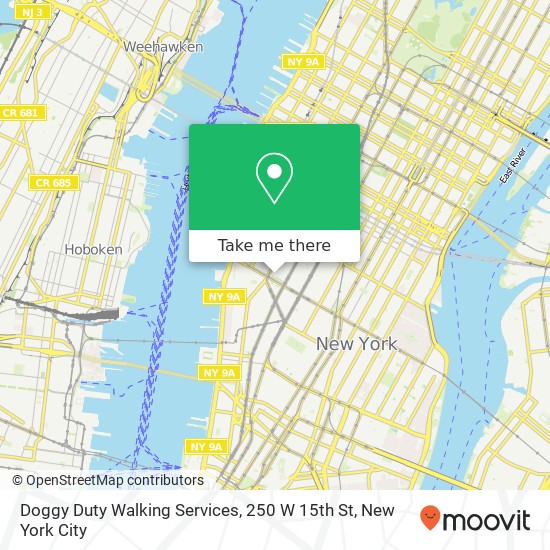 Doggy Duty Walking Services, 250 W 15th St map