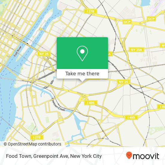 Mapa de Food Town, Greenpoint Ave