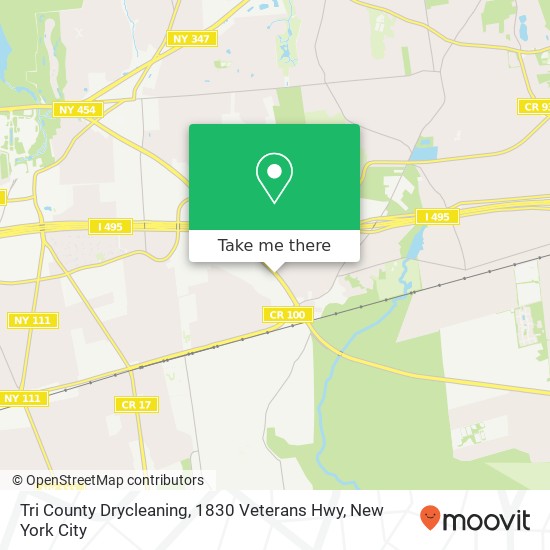 Tri County Drycleaning, 1830 Veterans Hwy map