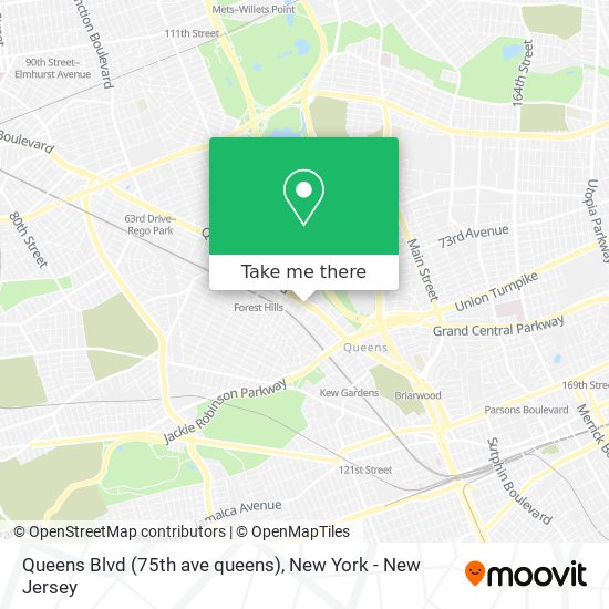 Mapa de Queens Blvd (75th ave queens)