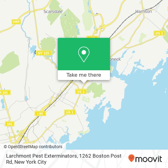Mapa de Larchmont Pest Exterminators, 1262 Boston Post Rd