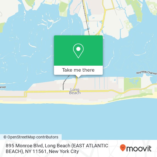Mapa de 895 Monroe Blvd, Long Beach (EAST ATLANTIC BEACH), NY 11561