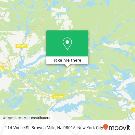 Mapa de 114 Vance St, Browns Mills, NJ 08015