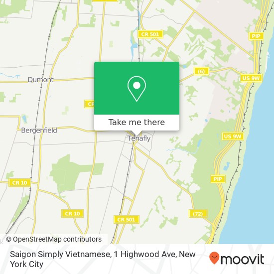 Saigon Simply Vietnamese, 1 Highwood Ave map